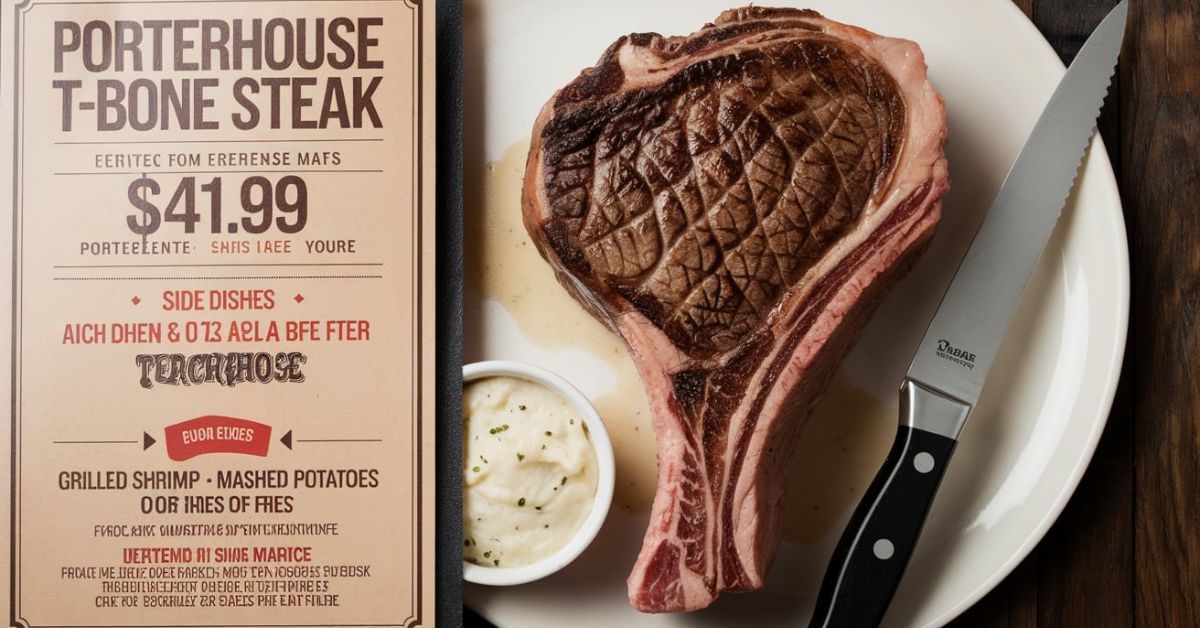 Texas Roadhouse Porterhouse T-Bone Menu with Prices